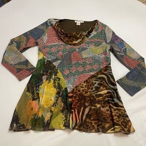 Feratelli Lagenlook Art To Wear Tunic Top Size Medium